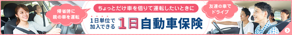 1日単位で加入できる1日自動車保険