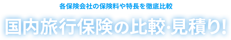 各保険会社の保険料や特長を徹底比較、国内旅行保険の比較・見積り！