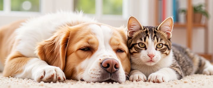 ペットの老犬と老猫