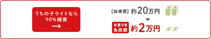 うちの子ライトなら異物誤飲にかかる診療費を90%補償